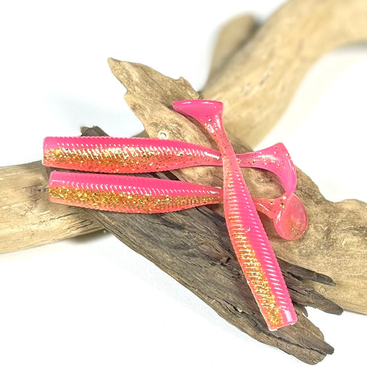 Paddle Tail 3.75in Hot Pink N Gold